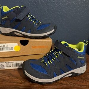 Merrell Kids' Blue and Neon Green Sneakers